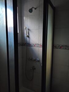 a bathroom with a shower with a shower head at departamento de 1 ambiente planta alta in Mar del Plata