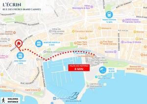 a map of Dublin with a red marker w obiekcie L'écrin - 2 pièces - Le Suquet w Cannes
