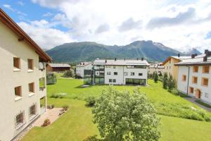 an aerial view of a village with mountains at Apartment Cign OG in Celerina