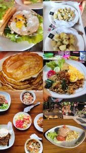 a collage of pictures of plates of food at Indah Damai Cottages in Sidomukti