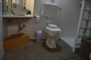 卡尔塔吉罗Modern Apartment in Caltagirone, 40 m² with Balcony的带马桶和水槽的浴室 更多7张照片