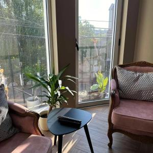 una sala de estar con un sofá y una mesa en Sorella2, en Šabac