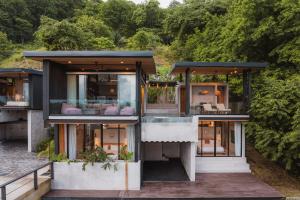 ein Haus mit Blick nach außen in der Unterkunft SELVA RESORT Ocean View Luxury Villas in Playa Santa Teresa