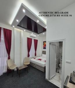 Postel nebo postele na pokoji v ubytování Authentic Belgrade Centre - Luxury Suites, Paid Parking on-site, Mandatory Reservation, WARNING There are Seven Suites in the Pictures Gallery, only one Suite has a Hot Tub and a Sauna