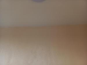 a room with a white wall and a white ceiling at 2 kambarių butas 100 m nuo paplūdimio in Gudeliai