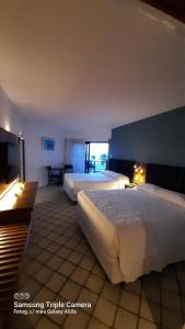 Ένα ή περισσότερα κρεβάτια σε δωμάτιο στο Hotel Pirâmide Natal