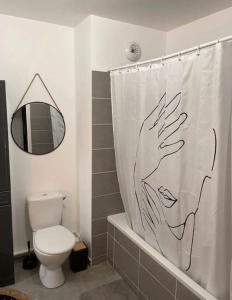 Bilik mandi di Appartement moderne Amiens sud
