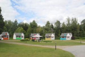 una fila de casas coloridas en un parque en Mount Jefferson View, en Randolph