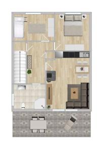 un dibujo de un plano del suelo de una casa en 28 Fehmarn An der Reiterkoppel 49b EG, en Burg auf Fehmarn