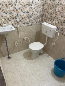a bathroom with a toilet and a sink at Upvan in Vrindāvan