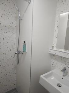 A bathroom at Hotel Flóra