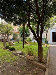 a park with trees and plants in the grass at Casa Lido in Lido di Ostia