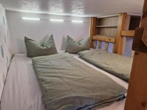 ブラウンラーゲにあるNelsonのベッドルーム(ベッド2台、本棚付)