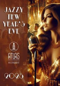 a poster for a movie with a woman holding a microphone at ATLAS HOUSE Luxury Suites in Plovdiv