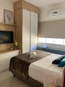 Ένα ή περισσότερα κρεβάτια σε δωμάτιο στο Horizonte Azul