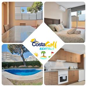 eine Collage mit Bildern eines Casa-Ölverleihzeichens in der Unterkunft Apartamento con terraza y piscina en Puerto Marina - MISTRAL in Benalmádena
