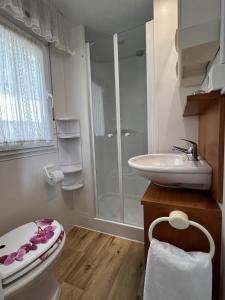 Ένα μπάνιο στο Mobile home 5214-1 for 3 Pers in Murvica