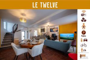 TV a/nebo společenská místnost v ubytování Le Twelve CHABLIS Maison chaleureuse, calme, 2 chambres