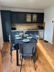 Η κουζίνα ή μικρή κουζίνα στο Ferienhaus nahe der Nordsee, in Loquard, nahe Greetsiel und Emden