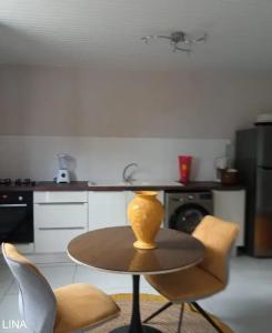 Η κουζίνα ή μικρή κουζίνα στο Appartement cosy à Le Morne-des-Esses, 37 m², piscine