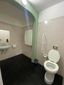 a bathroom with a toilet and a sink at Hotel San José in Villa Carlos Paz +44 photos