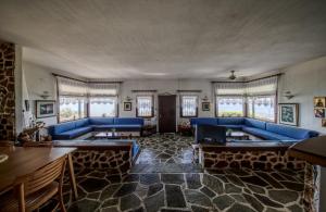 Zona de estar de Beachfront villa with huge garden, 3br, Halkidiki