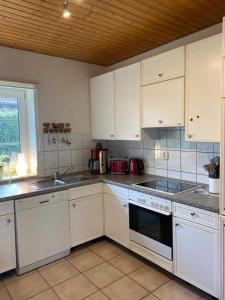 Kuchyň nebo kuchyňský kout v ubytování Ferienhaus Schaletzki