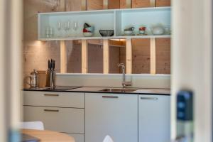 Η κουζίνα ή μικρή κουζίνα στο Apartment am Camping Dornbirn - 13 Breitenberg +7 φωτογραφίες