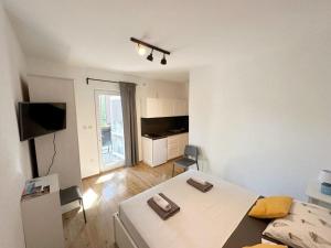 Televízia a/alebo spoločenská miestnosť v ubytovaní Apartment Denko