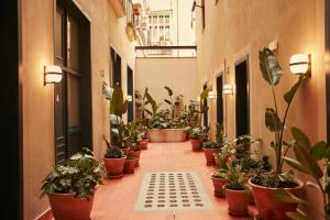 a hallway with a bunch of potted plants at Hotel Casa Bonay & Spa in Barcelona