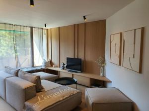 TV a/nebo společenská místnost v ubytování Apartment Soleval Deluxe by Interhome