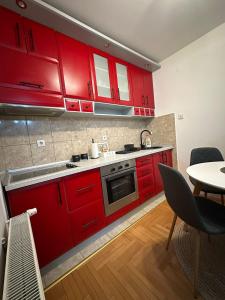 Kuchyň nebo kuchyňský kout v ubytování Apartment Infinity 2