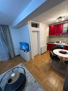 Kuchyň nebo kuchyňský kout v ubytování Apartment Infinity 2