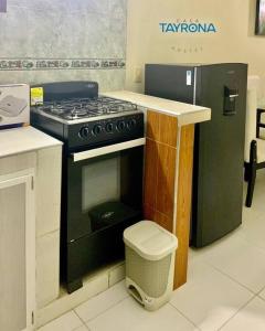 Kuchyň nebo kuchyňský kout v ubytování Apartamento totalmente amoblado