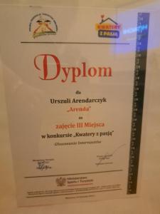 Certifikát, ocenenie alebo iný dokument vystavený v ubytovaní Arenda Noclegi Niedzica