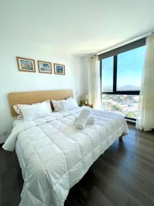 Postel nebo postele na pokoji v ubytování Skyline Suite in Polanco Best Location Fast Wifi