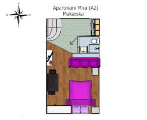 Půdorys ubytování Apartments Mira