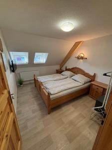 Postel nebo postele na pokoji v ubytování Ferienwohnung Elbbrise