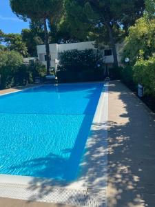 a swimming pool with a blue pool at Mare e relax in Lido di Spina