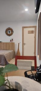 Postel nebo postele na pokoji v ubytování Leaf apartment