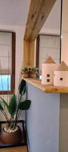 Kuchyň nebo kuchyňský kout v ubytování Leaf apartment
