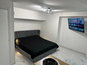 una camera con letto e materasso nero di IMPERIAL suite COLOSSEUM a Roma