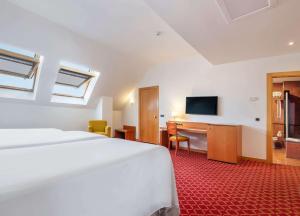 TV a/nebo společenská místnost v ubytování Hotel Zentral León