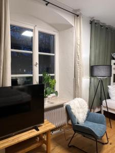 Posezení v ubytování KemptenCityHostPlus-Unterkunft Charme im Denkmal