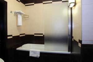 Koupelna v ubytování Attache Hotel