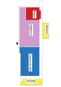 Půdorys ubytování Bilocale per 2 - Quadrilocale per 6 - Appartamenti Sebastiani centralissimi