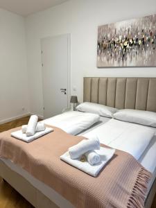 Ένα ή περισσότερα κρεβάτια σε δωμάτιο στο Elegant und Zentral - Apartment nahe Staatsoper und Altstadt