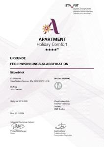 Een certificaat, prijs of ander document dat getoond wordt bij Silberblick Ferienwohnungen - aussergewöhnlich & familienfreundlich