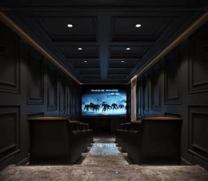 TV a/nebo společenská místnost v ubytování Hangzhou Jian zhi er qi youth hotel binjiang branch