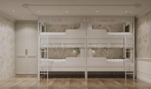 Postel nebo postele na pokoji v ubytování Hangzhou Jian zhi er qi youth hotel binjiang branch